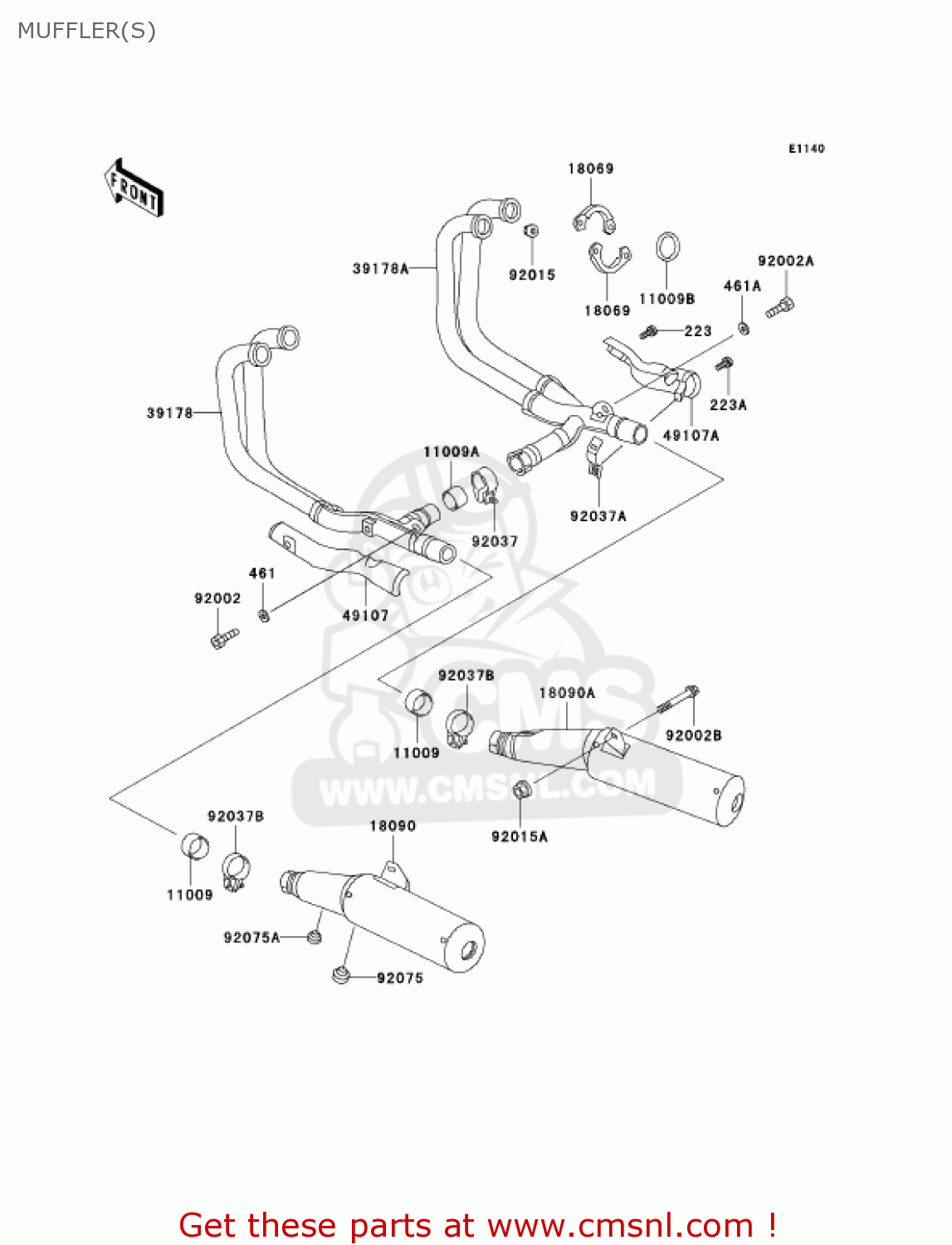 MUFFLER(S) ZG1000A17 CONCOURS 2002 USA CALIFORNIA CANADA