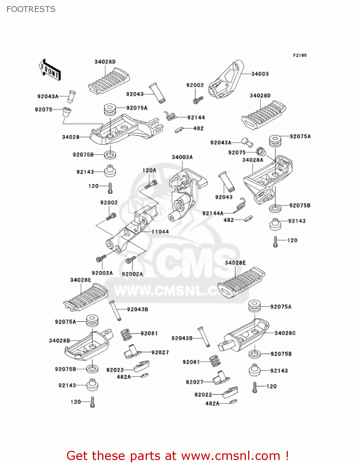 FOOTRESTS ZG1000A17 CONCOURS 2002 USA CALIFORNIA CANADA