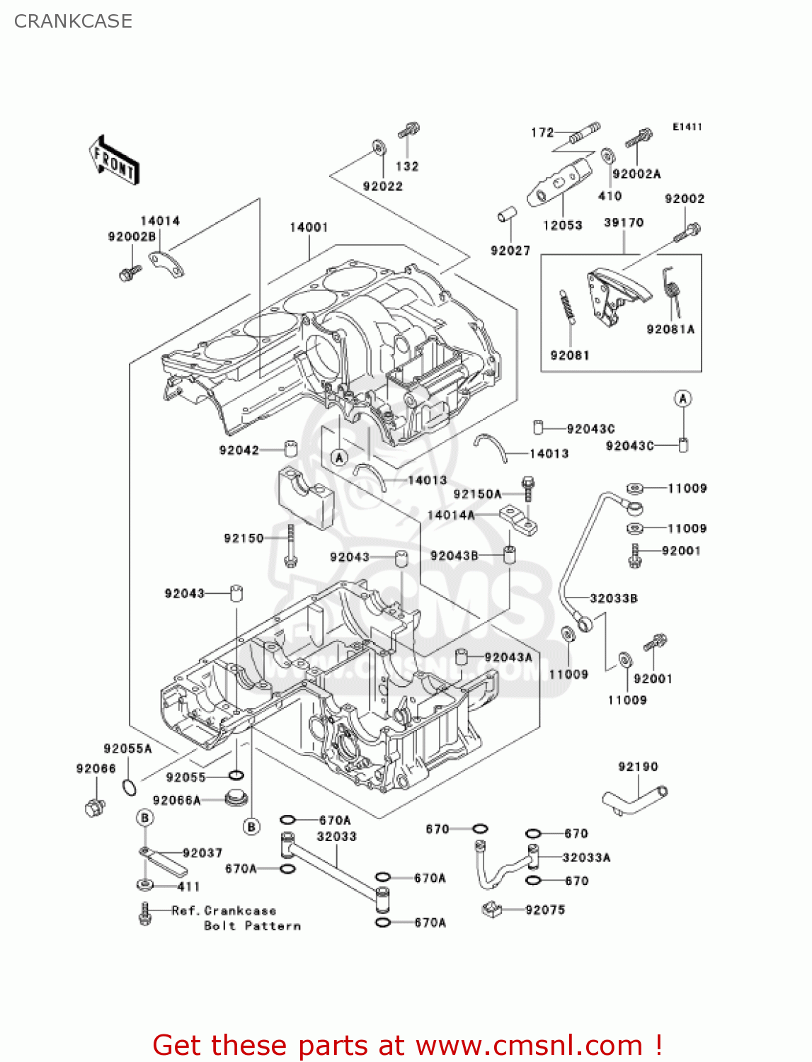 CRANKCASE ZG1000A17 CONCOURS 2002 USA CALIFORNIA CANADA