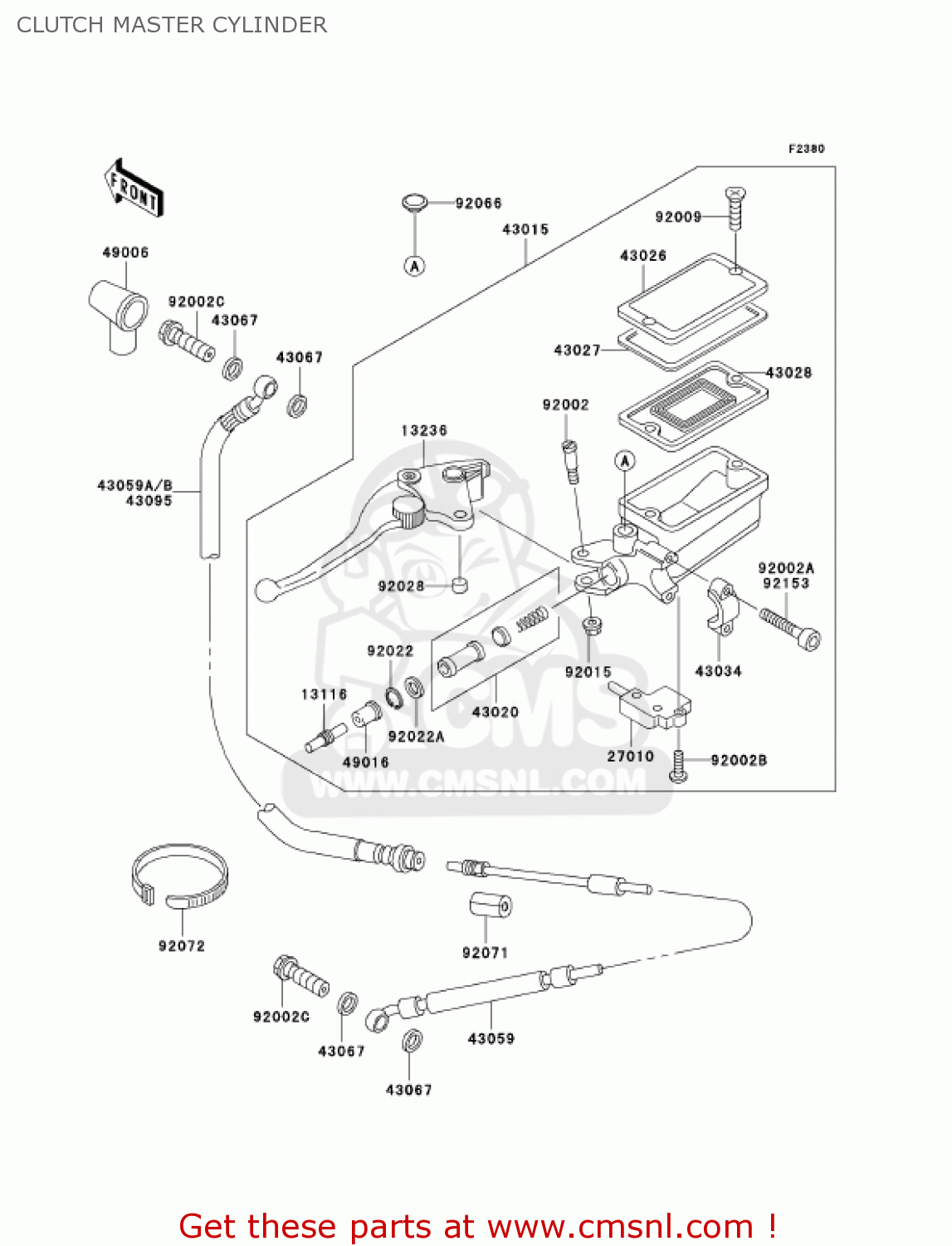 CLUTCH MASTER CYLINDER ZG1000A17 CONCOURS 2002 USA CALIFORNIA CANADA