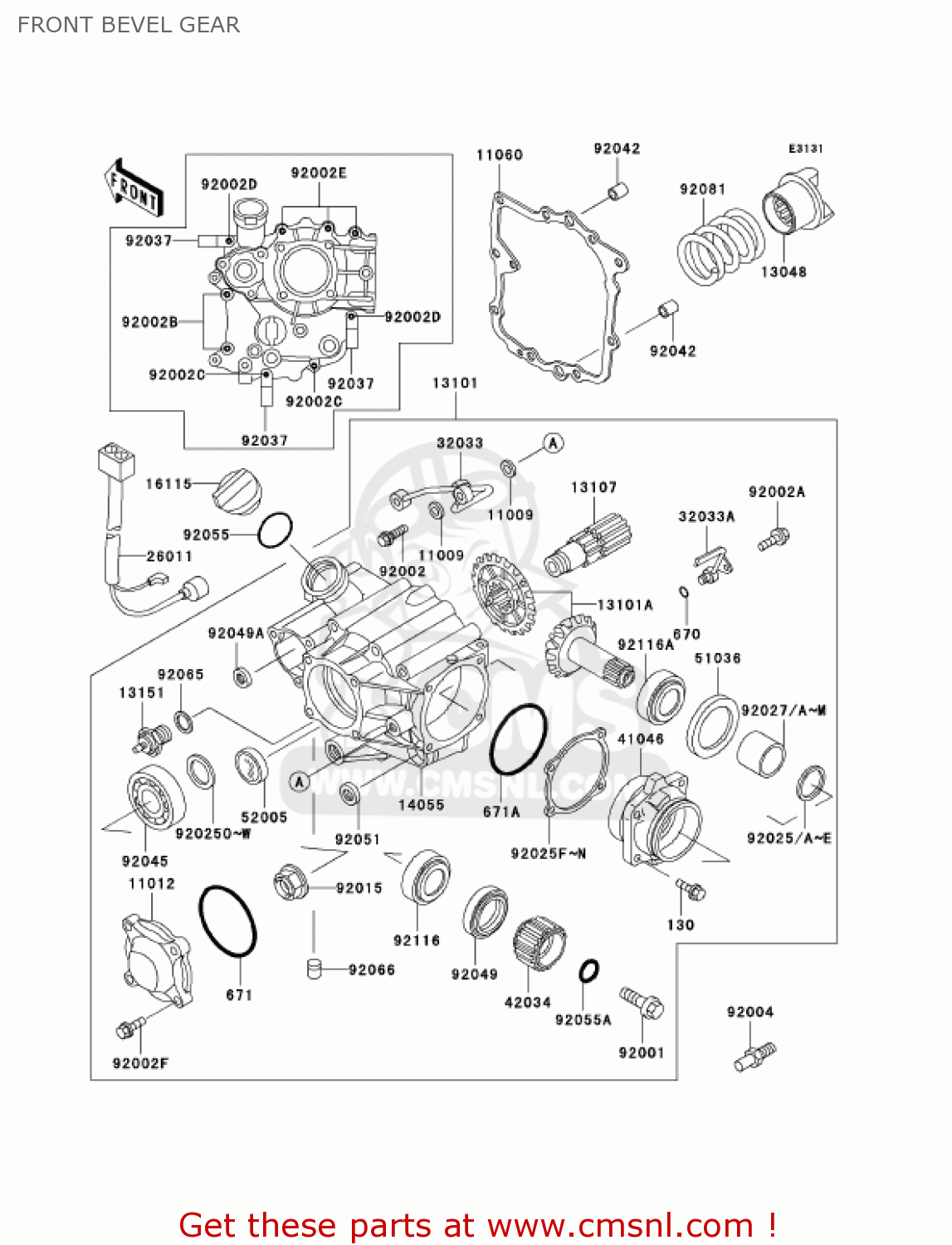 FRONT BEVEL GEAR ZG1000A17 CONCOURS 2002 USA CALIFORNIA CANADA