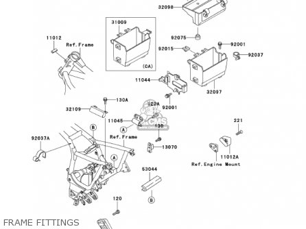 FRAME FITTINGS - ZG1000A17 CONCOURS 2002 USA CALIFORNIA CANADA