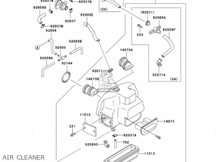 AIR CLEANER - ZG1000A17 CONCOURS 2002 USA CALIFORNIA CANADA