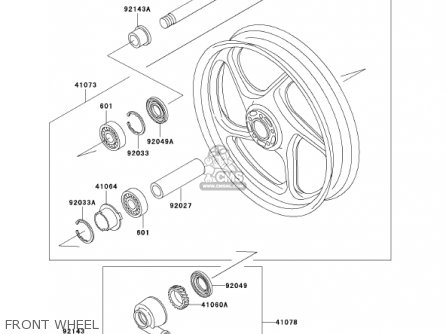 FRONT WHEEL - ZG1000A17 CONCOURS 2002 USA CALIFORNIA CANADA