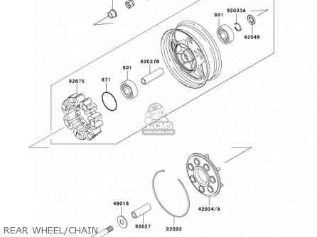 REAR WHEEL/CHAIN - ZG1000A17 CONCOURS 2002 USA CALIFORNIA CANADA