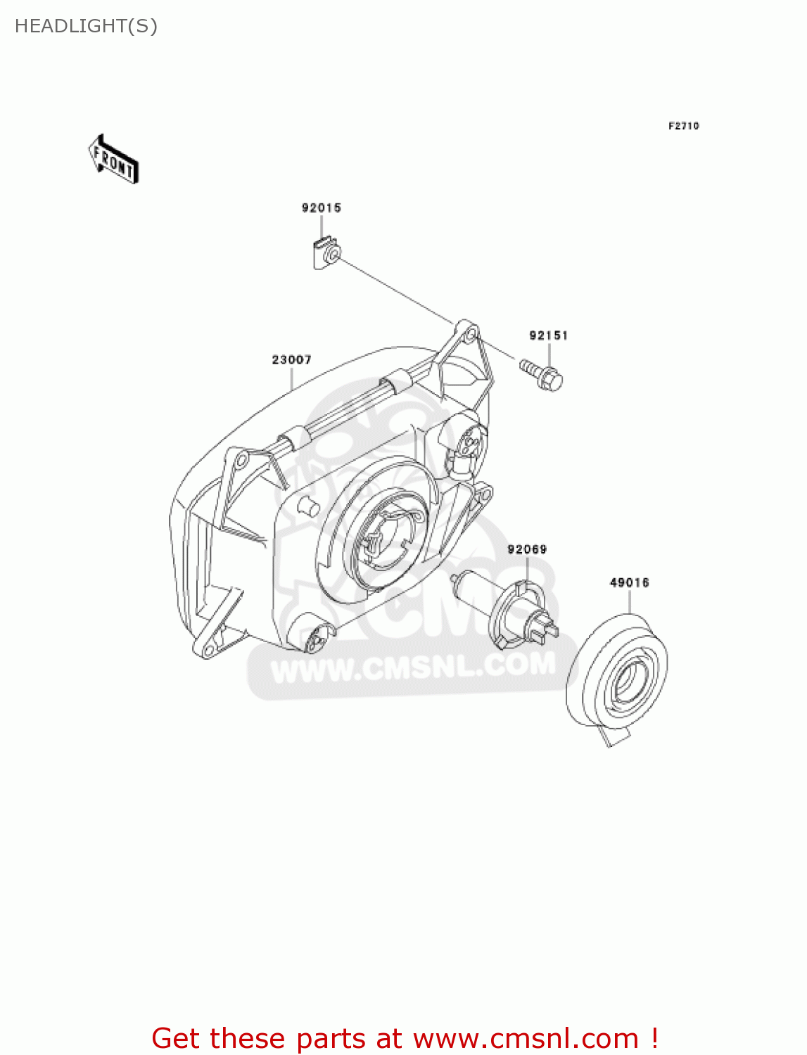 HEADLIGHT(S) ZG1000A18 CONCOURS 2003 USA CALIFORNIA CANADA