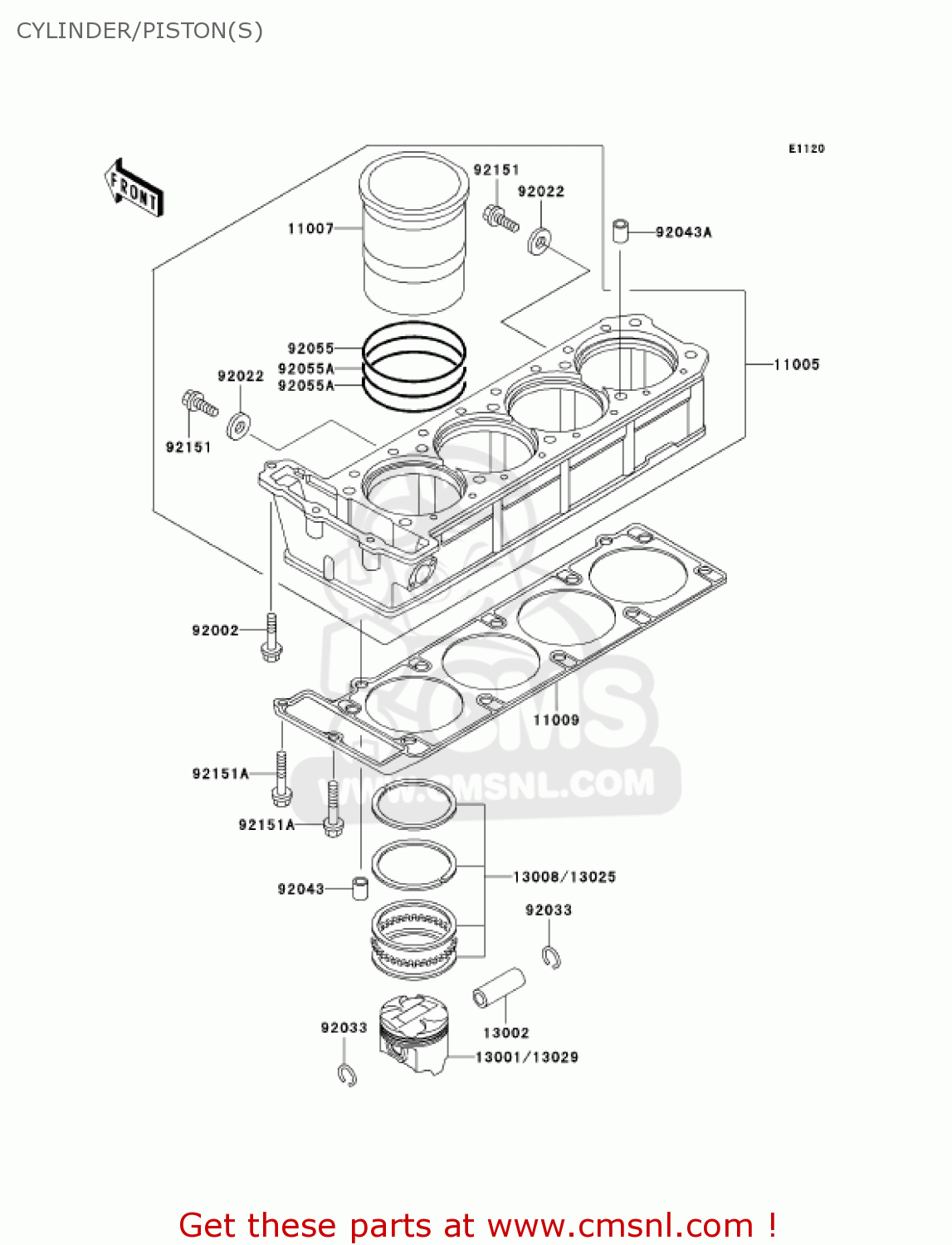 CYLINDER/PISTON(S) ZG1000A18 CONCOURS 2003 USA CALIFORNIA CANADA