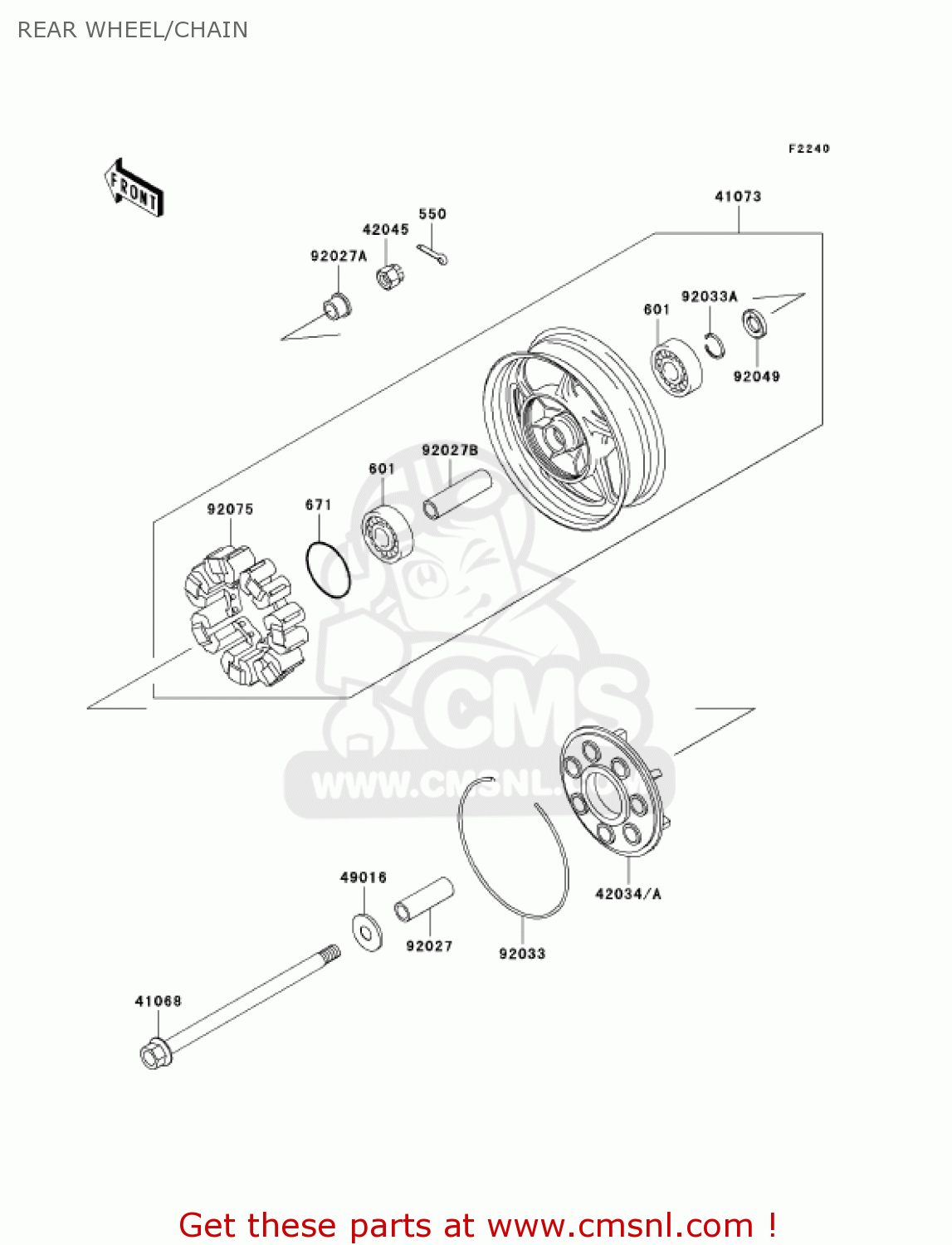 REAR WHEEL/CHAIN ZG1000A18 CONCOURS 2003 USA CALIFORNIA CANADA
