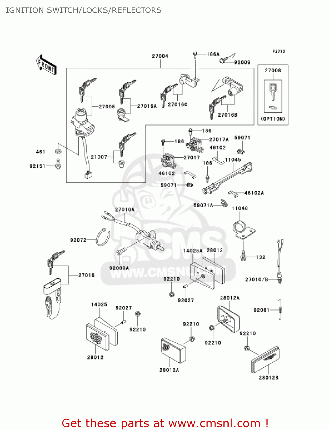 IGNITION SWITCH/LOCKS/REFLECTORS ZG1000A18 CONCOURS 2003 USA CALIFORNIA CANADA
