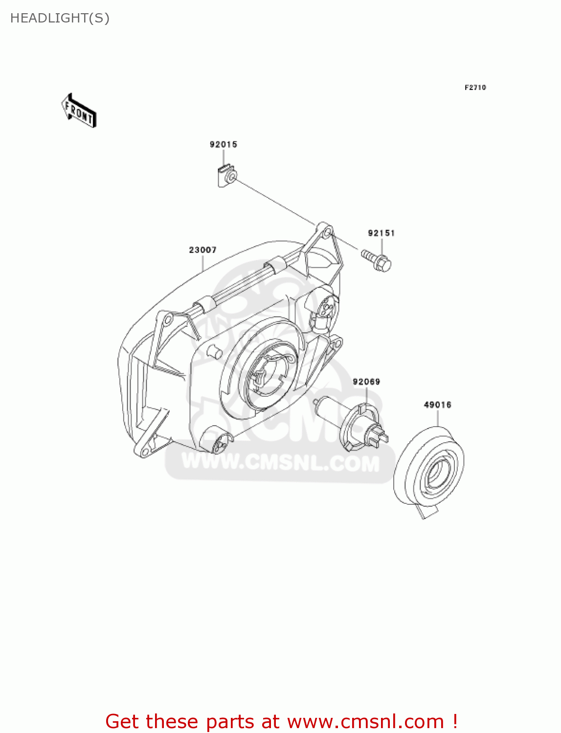 HEADLIGHT(S) ZG1000A19 CONCOURS 2004 USA CALIFORNIA CANADA