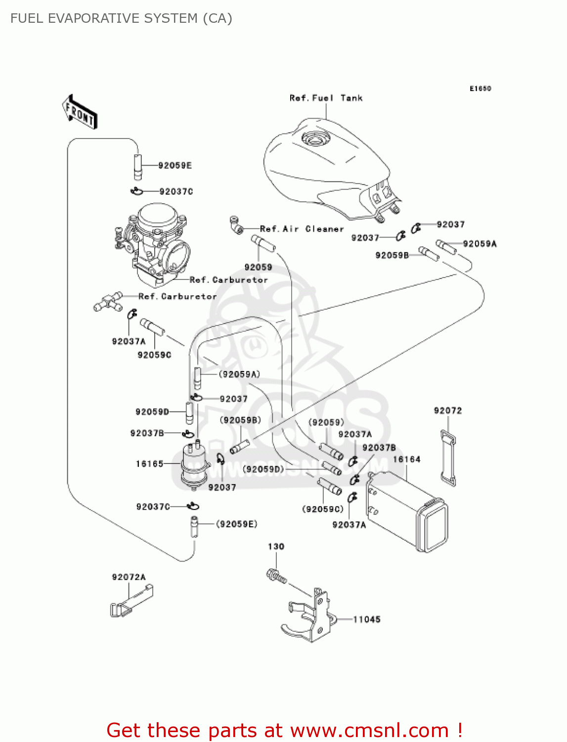 FUEL EVAPORATIVE SYSTEM (CA) ZG1000A19 CONCOURS 2004 USA CALIFORNIA CANADA