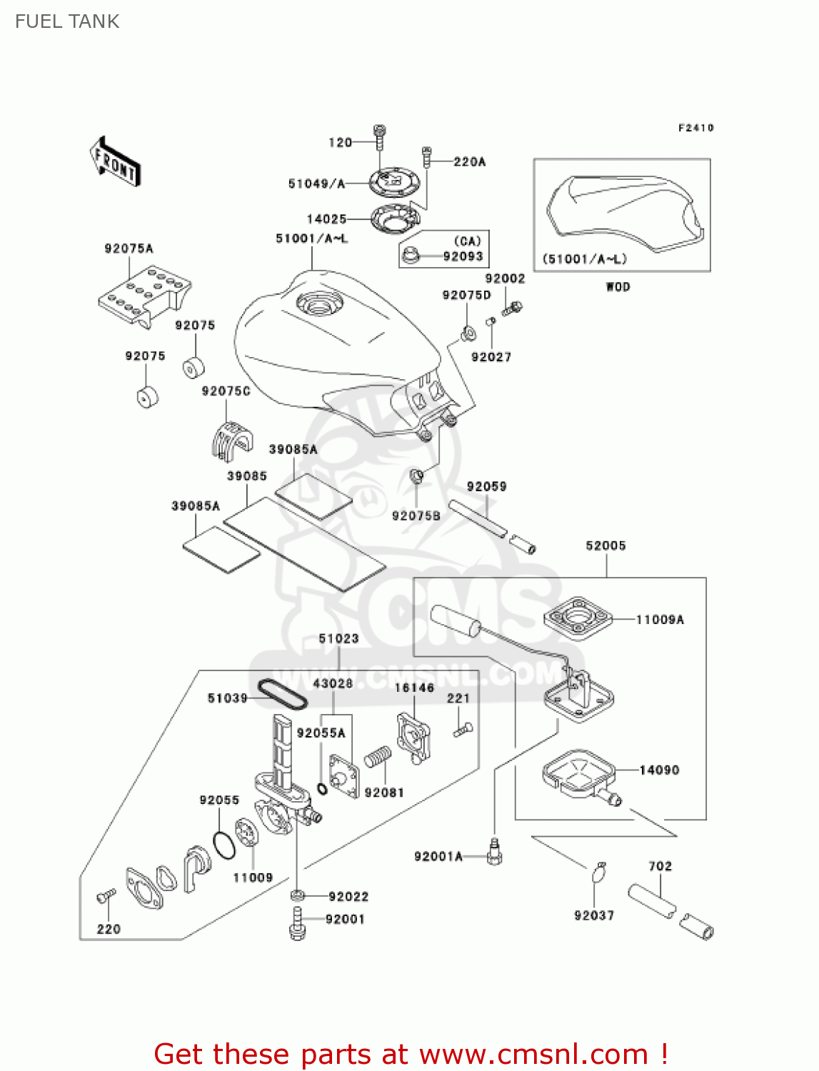 FUEL TANK ZG1000A19 CONCOURS 2004 USA CALIFORNIA CANADA