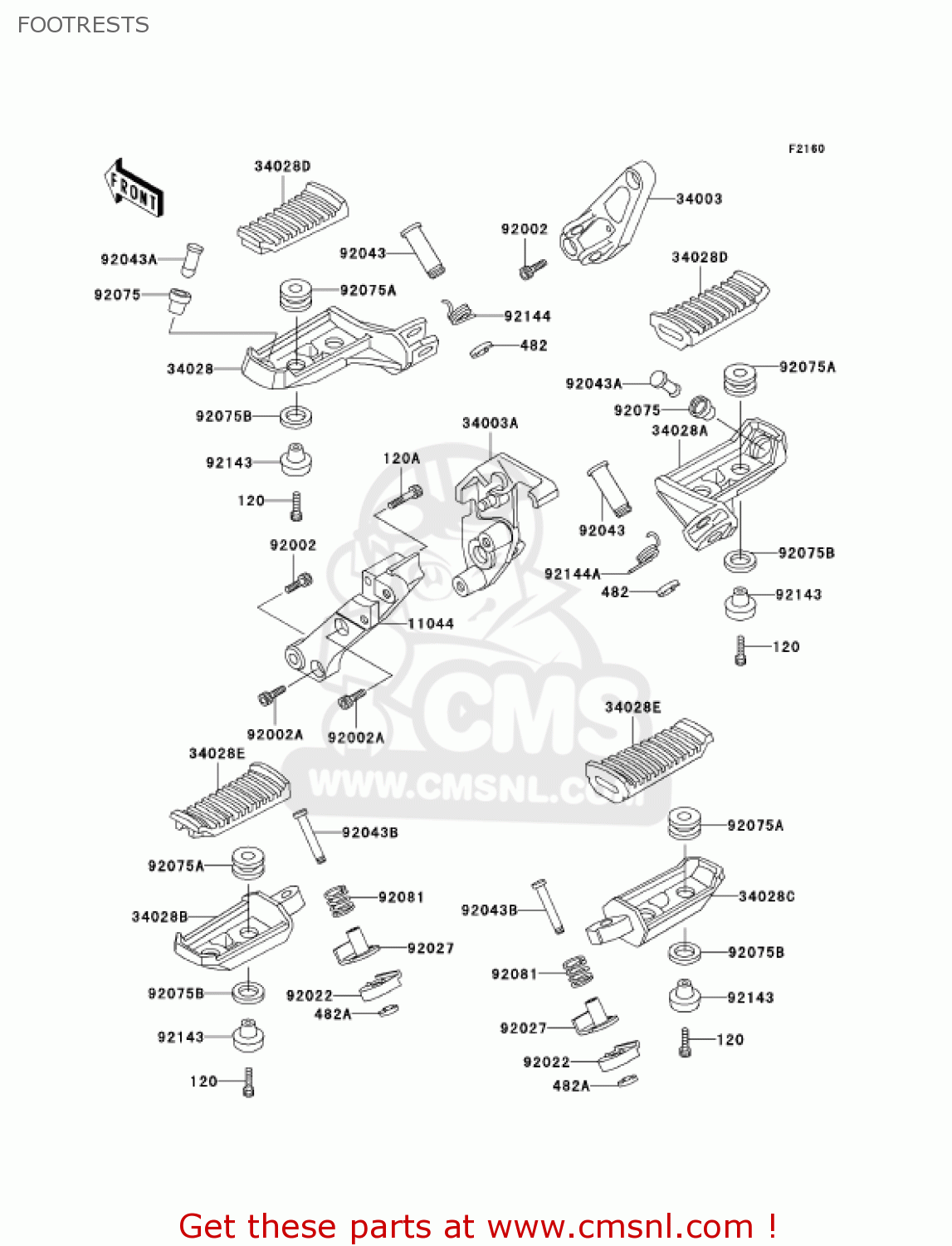 FOOTRESTS ZG1000A19 CONCOURS 2004 USA CALIFORNIA CANADA