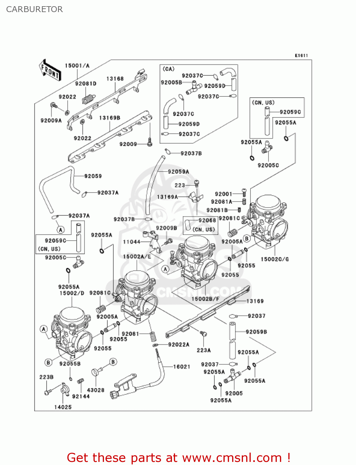 CARBURETOR ZG1000A19 CONCOURS 2004 USA CALIFORNIA CANADA