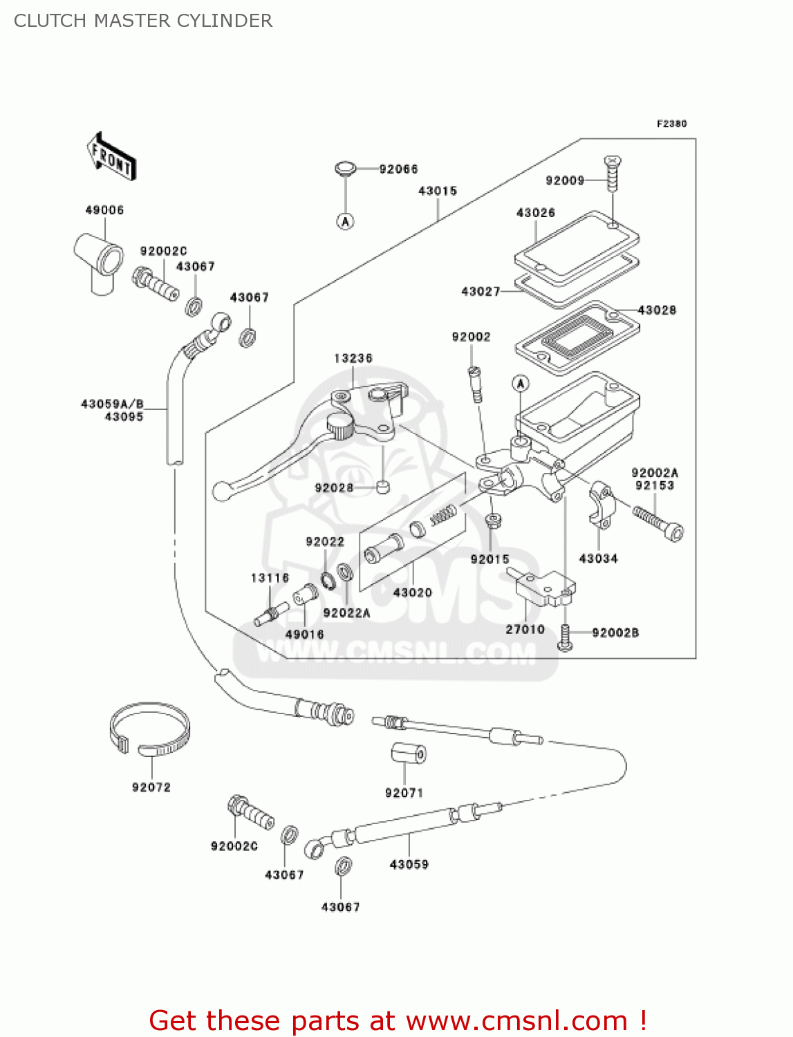 CLUTCH MASTER CYLINDER ZG1000A19 CONCOURS 2004 USA CALIFORNIA CANADA
