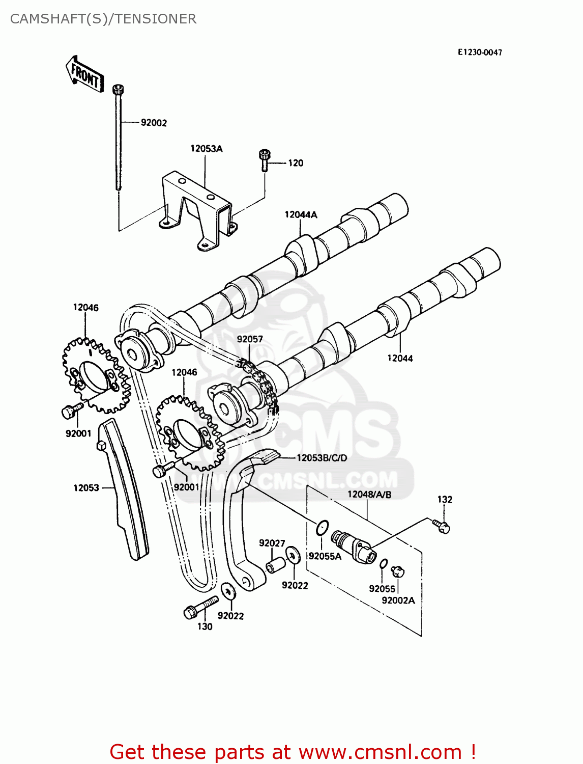 CAMSHAFT(S)/TENSIONER ZG1000A2 1000GTR 1987 EUROPE FR UK AR FG IT NR SD ST