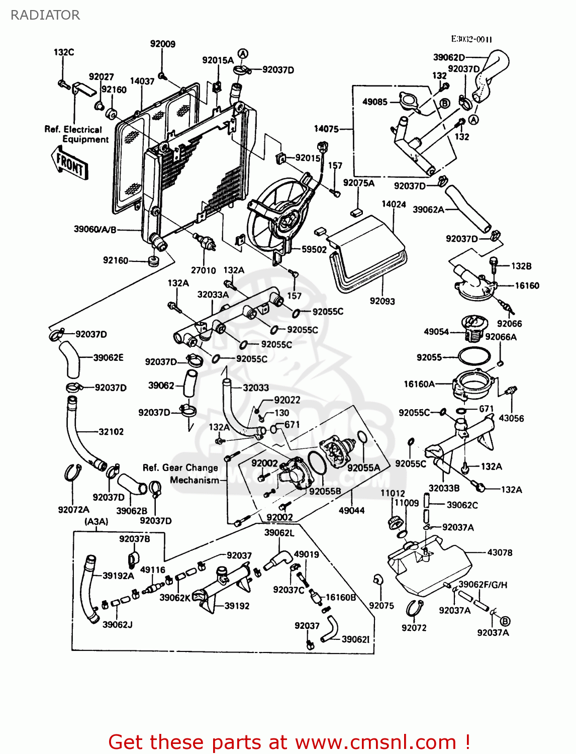 RADIATOR ZG1000A2 1000GTR 1987 EUROPE FR UK AR FG IT NR SD ST