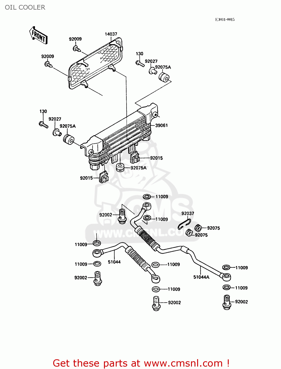 OIL COOLER ZG1000A2 1000GTR 1987 EUROPE FR UK AR FG IT NR SD ST