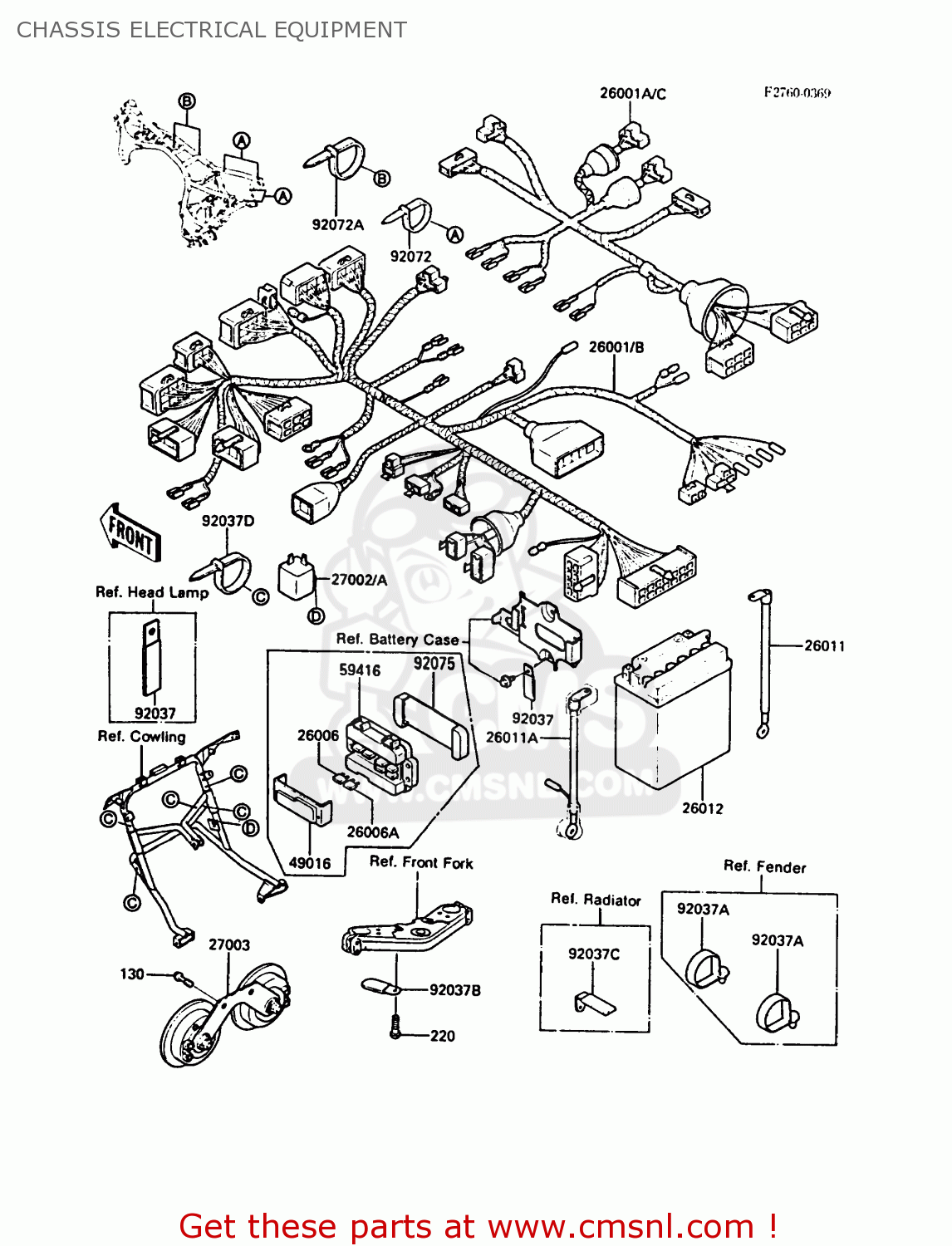 CHASSIS ELECTRICAL EQUIPMENT ZG1000A2 1000GTR 1987 EUROPE FR UK AR FG IT NR SD ST