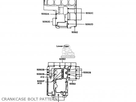 CRANKCASE BOLT PATTERN - ZG1000A2 1000GTR 1987 EUROPE FR UK AR FG IT NR SD ST