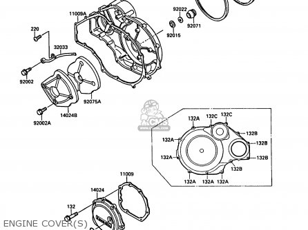 ENGINE COVER(S) - ZG1000A2 1000GTR 1987 EUROPE FR UK AR FG IT NR SD ST