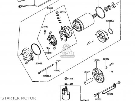 STARTER MOTOR - ZG1000A2 1000GTR 1987 EUROPE FR UK AR FG IT NR SD ST