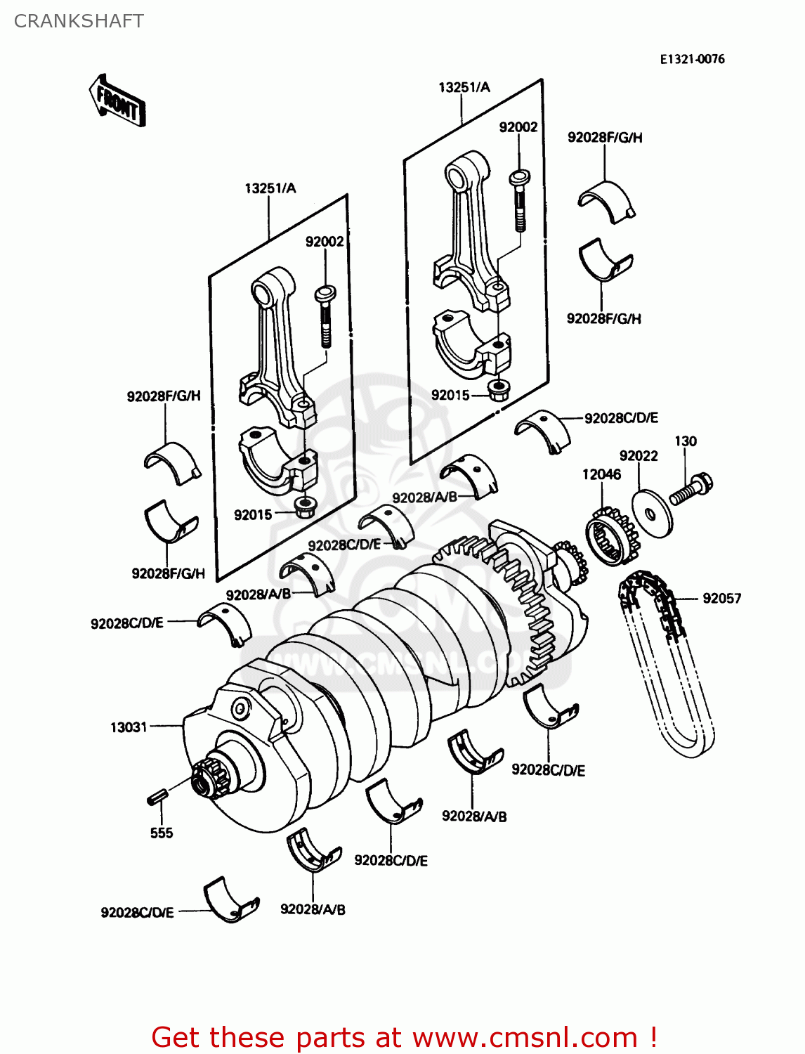 CRANKSHAFT ZG1000A2 CONCOURS 1987 USA CALIFORNIA CANADA