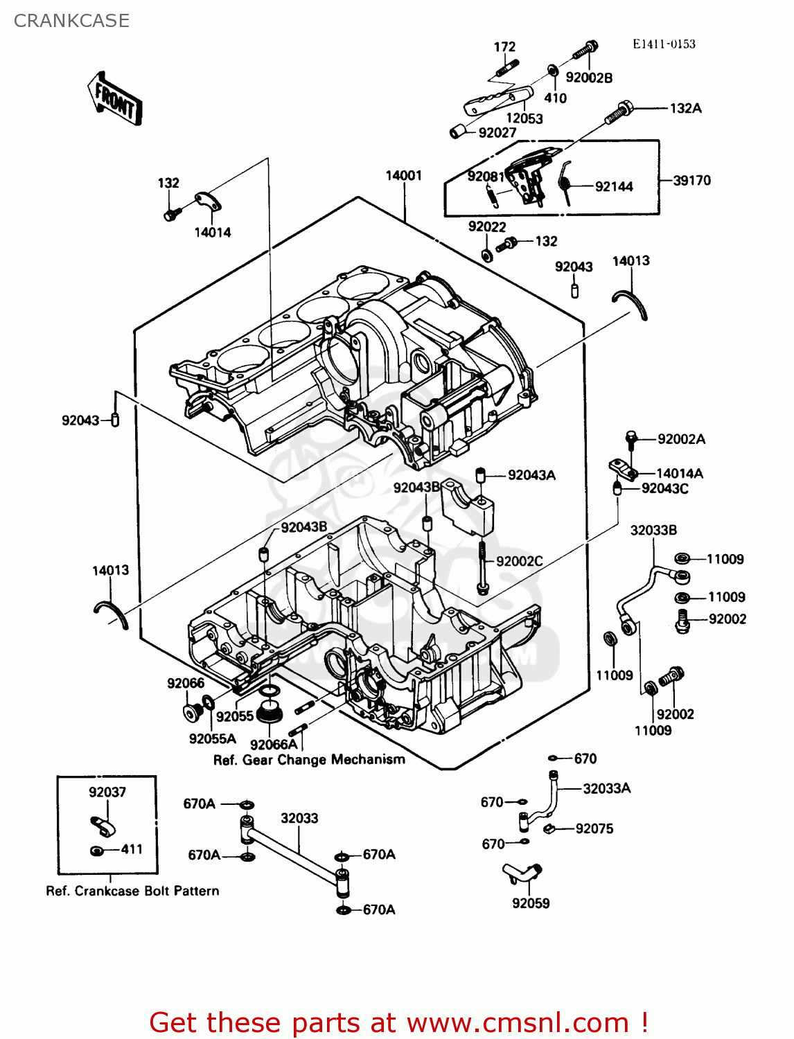 CRANKCASE ZG1000A2 CONCOURS 1987 USA CALIFORNIA CANADA
