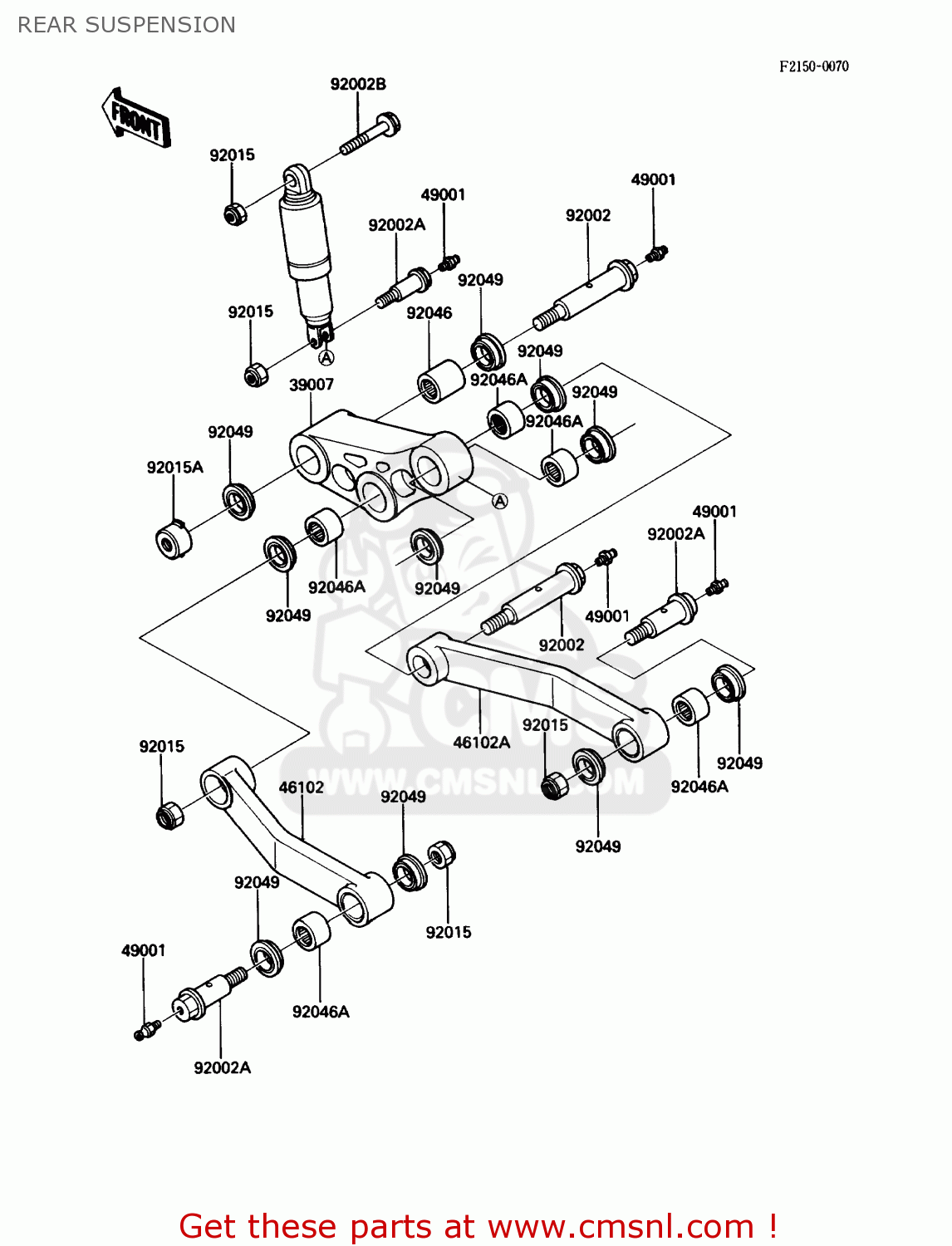 REAR SUSPENSION ZG1000A2 CONCOURS 1987 USA CALIFORNIA CANADA