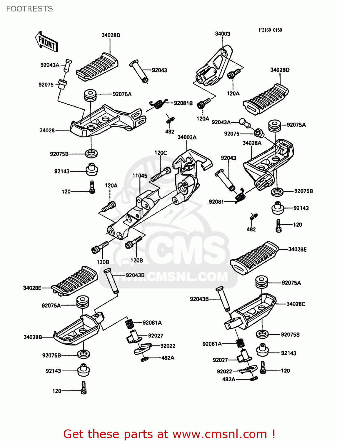 FOOTRESTS ZG1000A2 CONCOURS 1987 USA CALIFORNIA CANADA