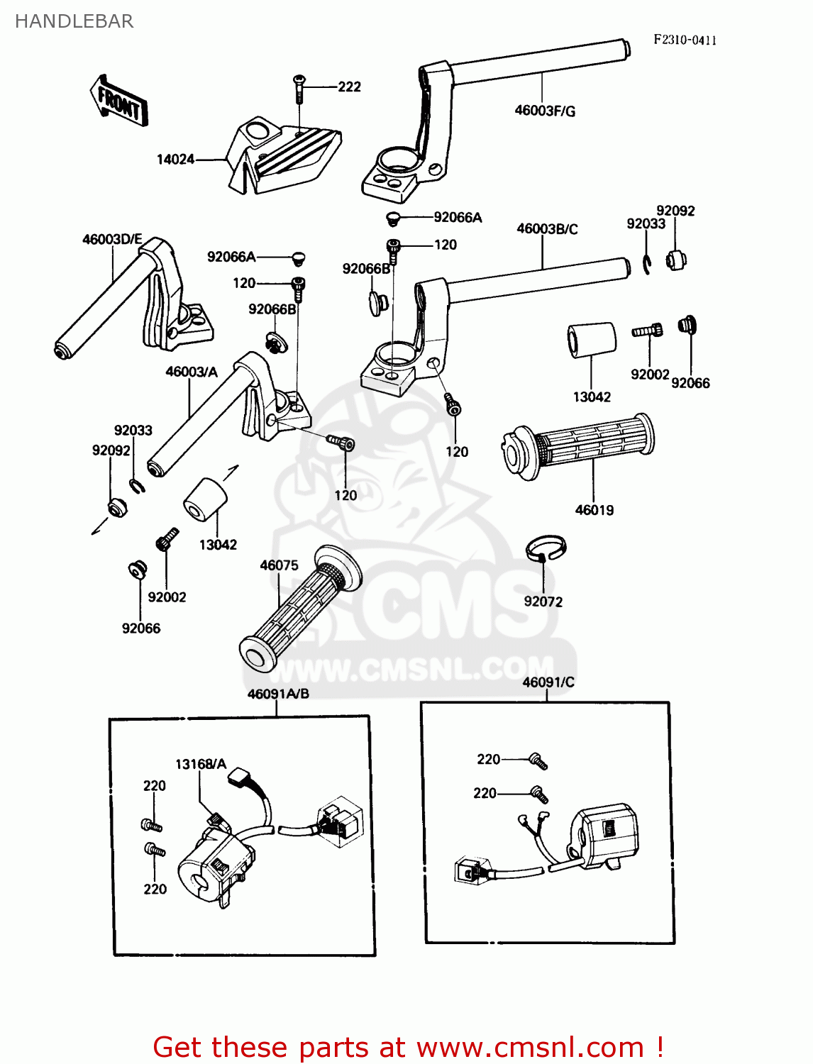 HANDLEBAR ZG1000A2 CONCOURS 1987 USA CALIFORNIA CANADA