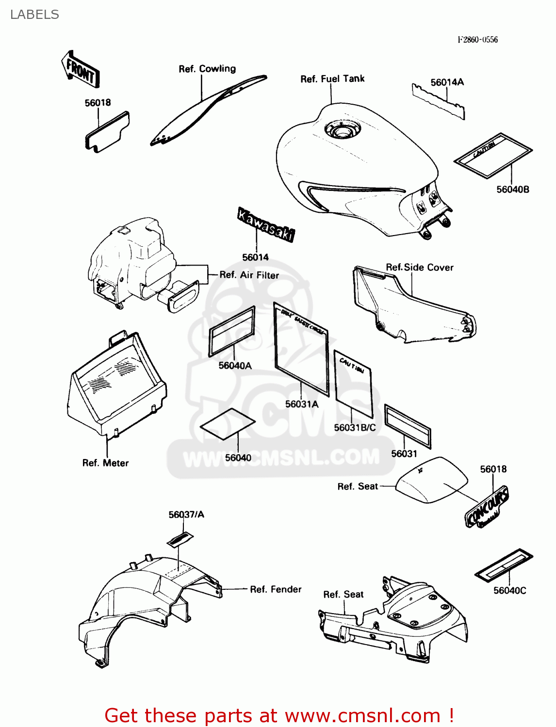 LABELS ZG1000A2 CONCOURS 1987 USA CALIFORNIA CANADA