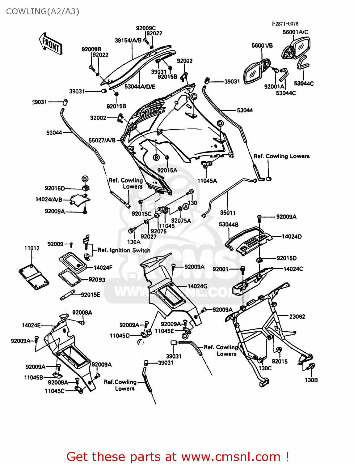 COWLING(A2/A3) ZG1000A2 CONCOURS 1987 USA CALIFORNIA CANADA