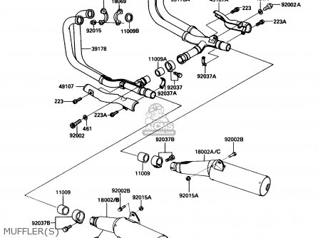 MUFFLER(S) - ZG1000A2 CONCOURS 1987 USA CALIFORNIA CANADA