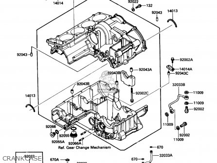 CRANKCASE - ZG1000A2 CONCOURS 1987 USA CALIFORNIA CANADA
