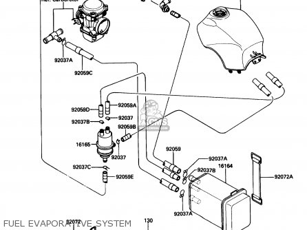 FUEL EVAPORATIVE SYSTEM - ZG1000A2 CONCOURS 1987 USA CALIFORNIA CANADA