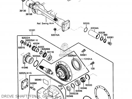 DRIVE SHAFT/FINAL GEAR - ZG1000A2 CONCOURS 1987 USA CALIFORNIA CANADA