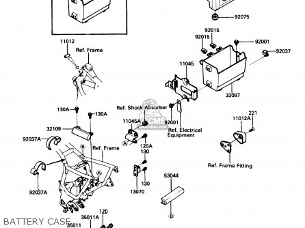 BATTERY CASE - ZG1000A2 CONCOURS 1987 USA CALIFORNIA CANADA