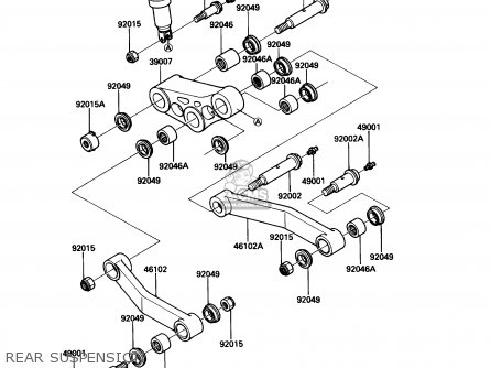 REAR SUSPENSION - ZG1000A2 CONCOURS 1987 USA CALIFORNIA CANADA