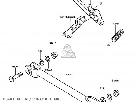 BRAKE PEDAL/TORQUE LINK - ZG1000A2 CONCOURS 1987 USA CALIFORNIA CANADA