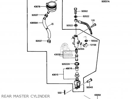 REAR MASTER CYLINDER - ZG1000A2 CONCOURS 1987 USA CALIFORNIA CANADA