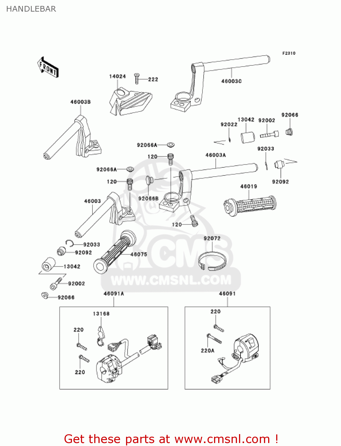 HANDLEBAR ZG1000A20 CONCOURS 2005 USA CALIFORNIA CANADA