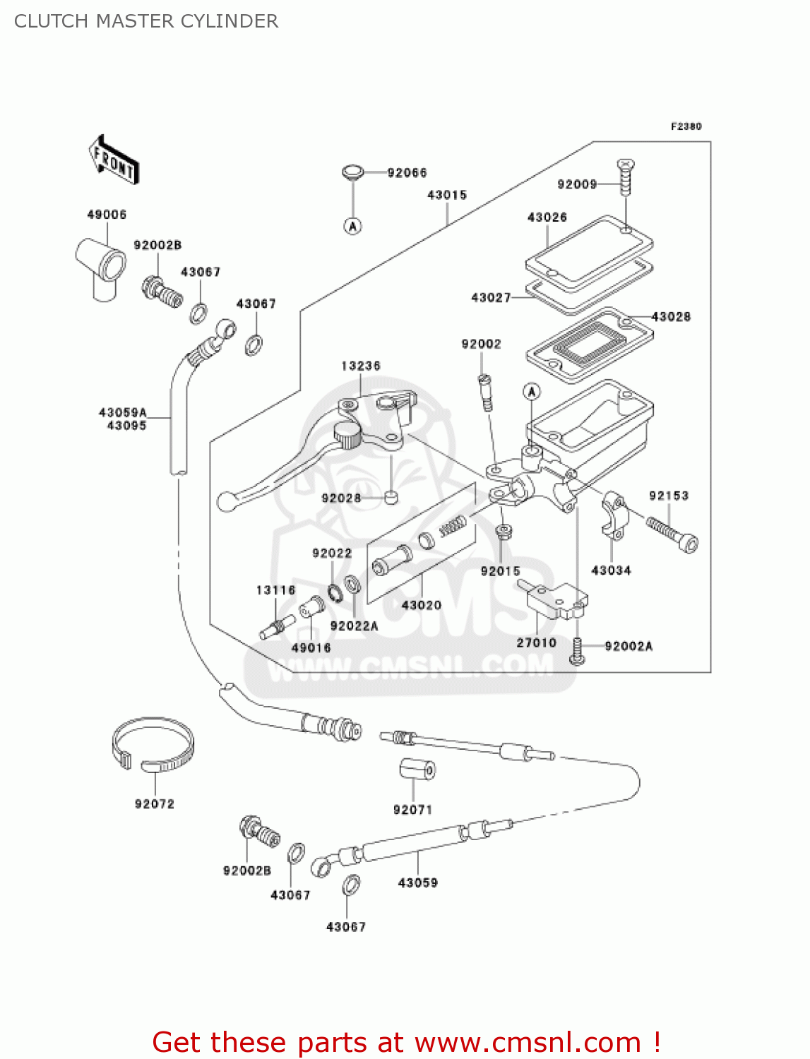 CLUTCH MASTER CYLINDER ZG1000A20 CONCOURS 2005 USA CALIFORNIA CANADA