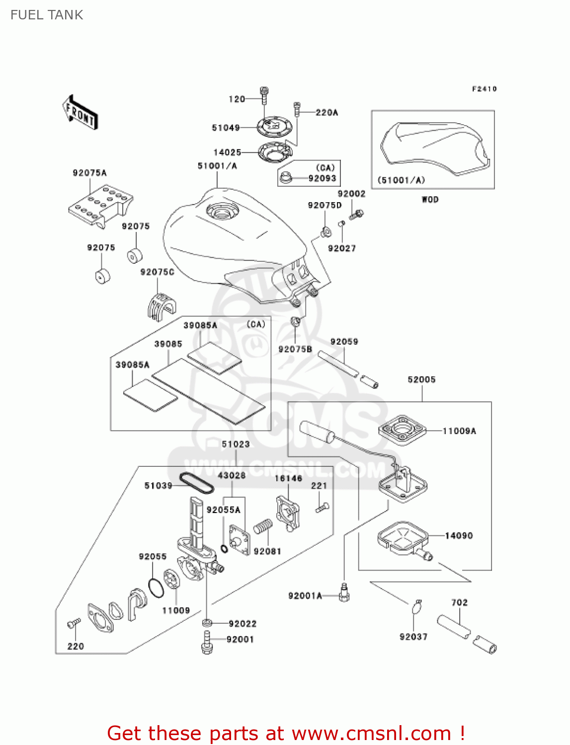 FUEL TANK ZG1000A20 CONCOURS 2005 USA CALIFORNIA CANADA