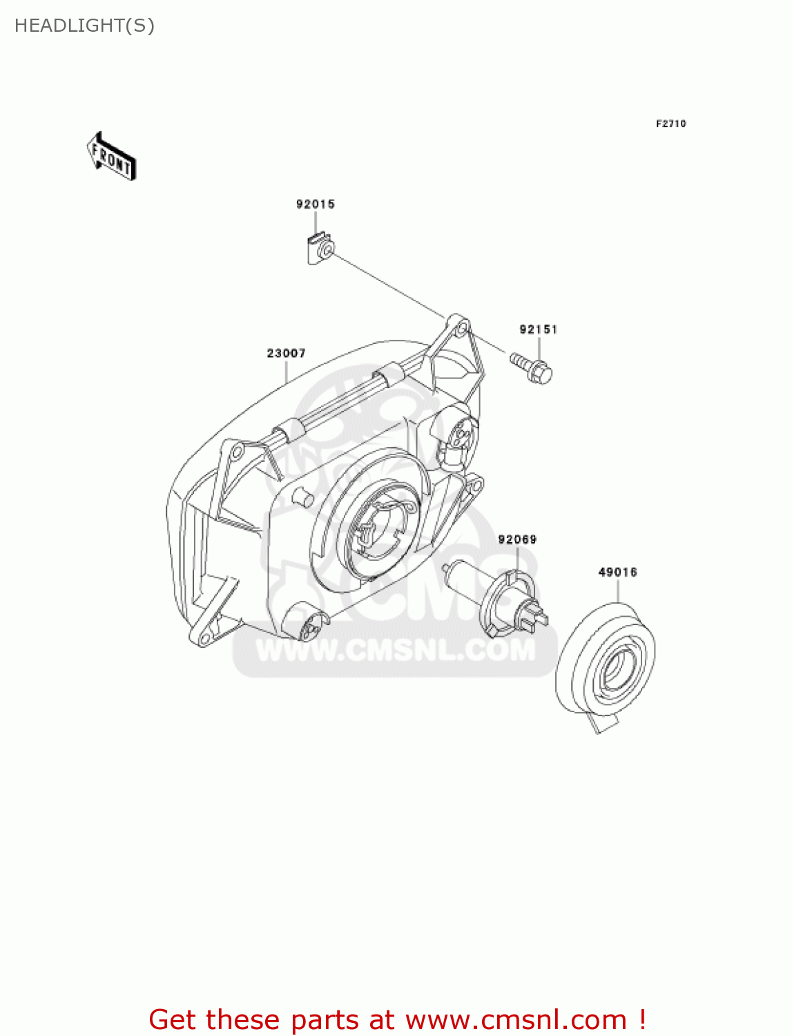 HEADLIGHT(S) ZG1000A20 CONCOURS 2005 USA CALIFORNIA CANADA