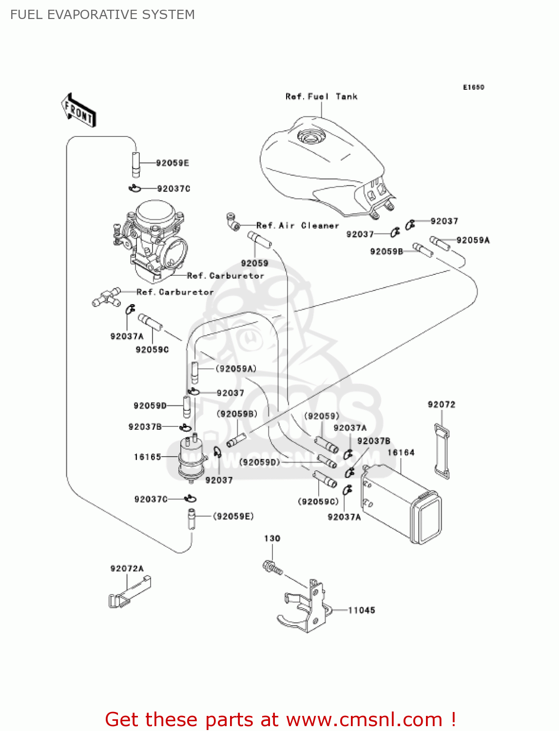 FUEL EVAPORATIVE SYSTEM ZG1000A20 CONCOURS 2005 USA CALIFORNIA CANADA