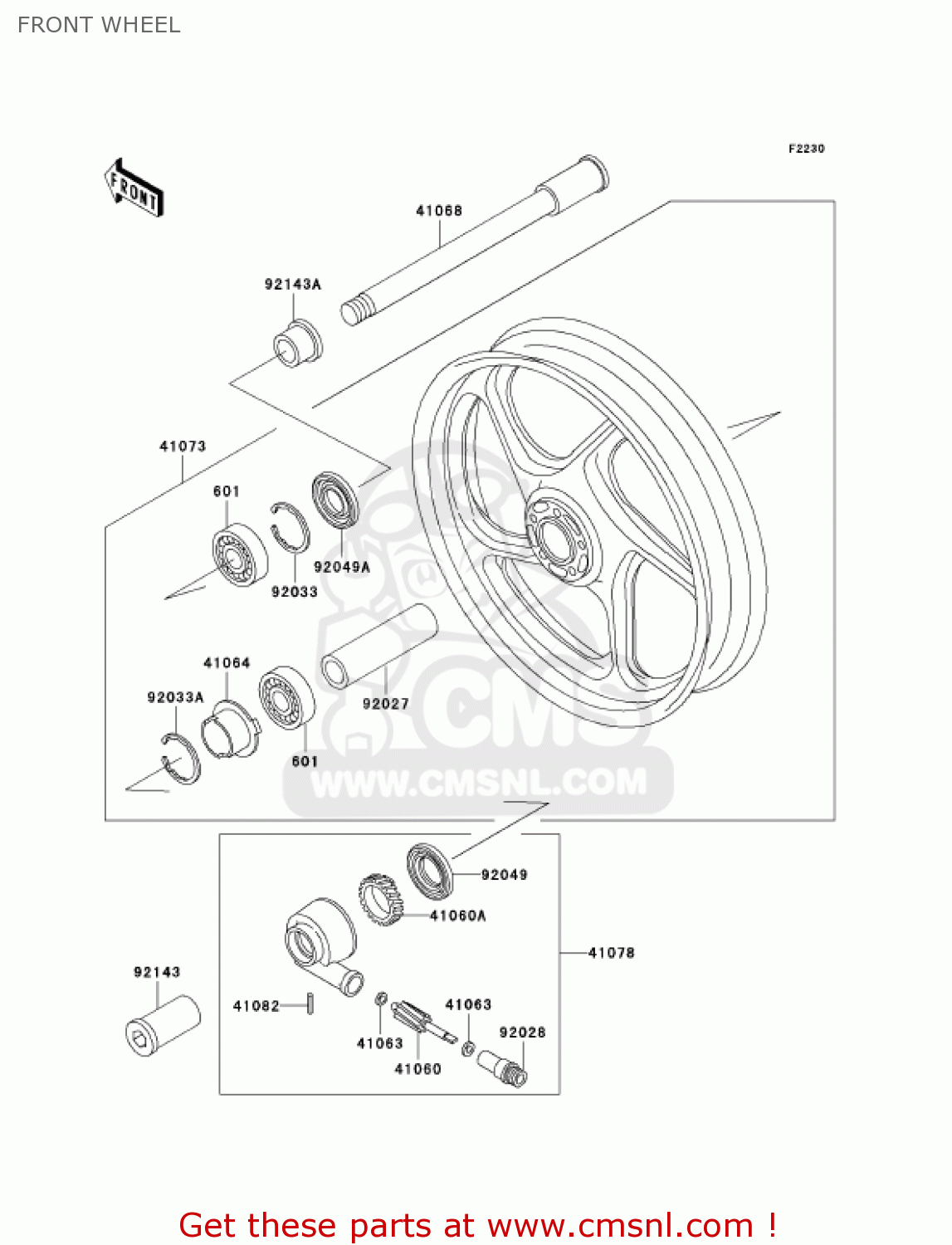 FRONT WHEEL ZG1000A20 CONCOURS 2005 USA CALIFORNIA CANADA