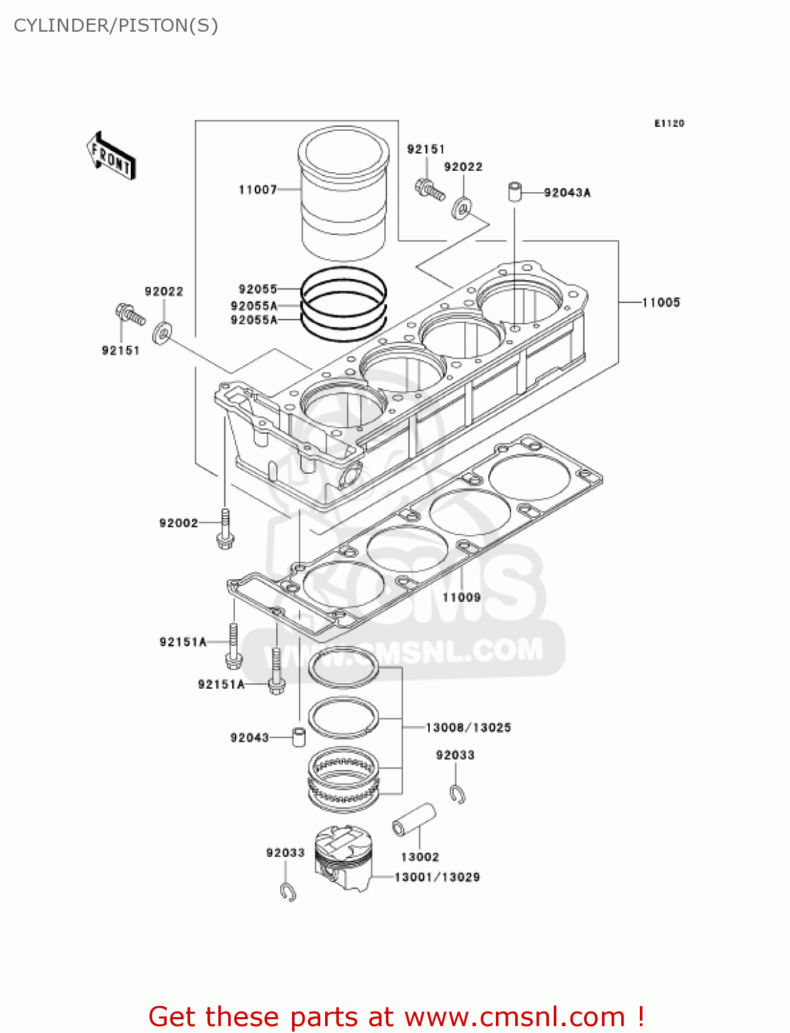 CYLINDER/PISTON(S) ZG1000A20 CONCOURS 2005 USA CALIFORNIA CANADA