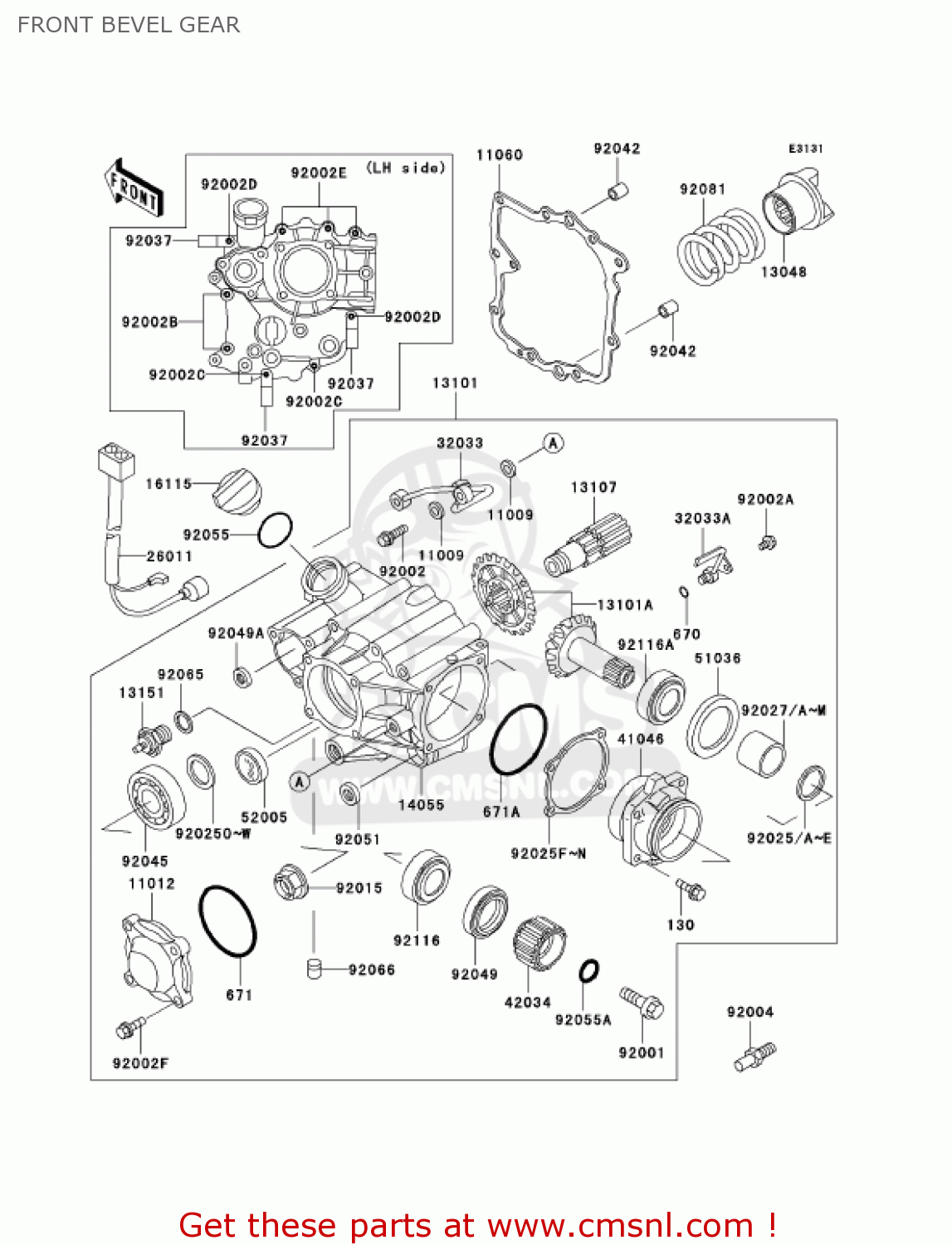 FRONT BEVEL GEAR ZG1000A20 CONCOURS 2005 USA CALIFORNIA CANADA