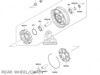 REAR WHEEL/CHAIN - ZG1000A20 CONCOURS 2005 USA CALIFORNIA CANADA